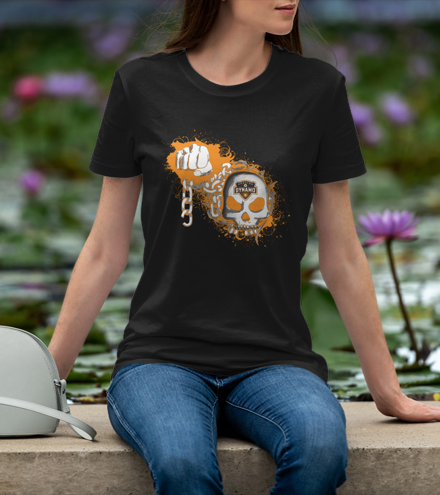 Houston Dynamo Skull And Chain Fist T-Shirt