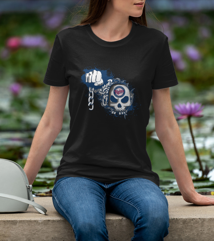 Minnesota Twins Baseball Skull And Chain T-Shirt