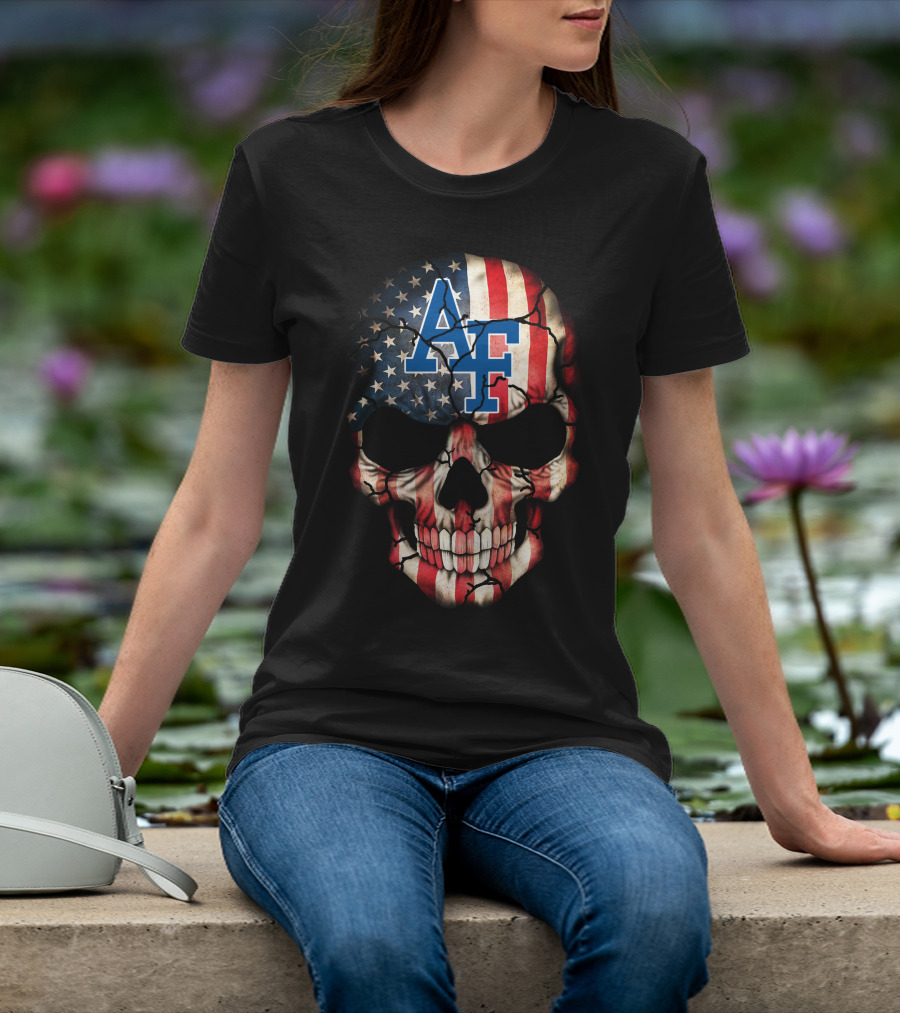 American Flag Skull Af Air Force Falcons 124 T-Shirt