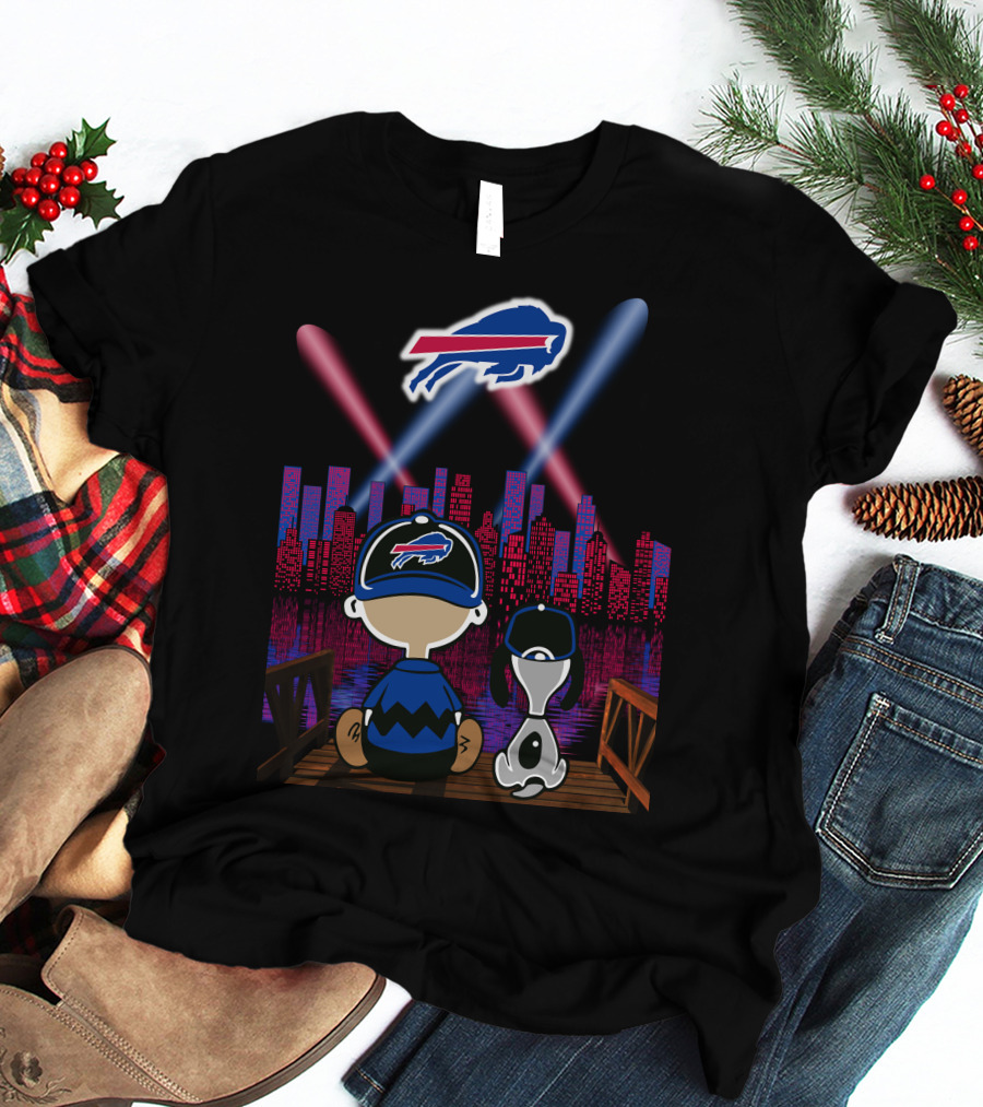 Buffalo Bills City Lights Night Skyline Fan Scene T-Shirt