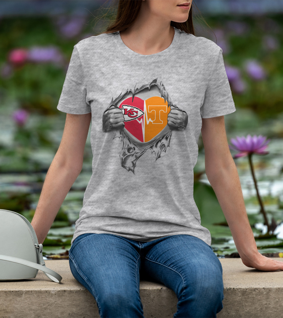 Chiefs Tennessee Volunteers Heart T-Shirt
