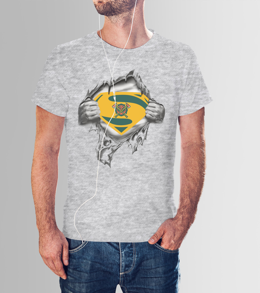 Arizona Hotshots Superhero Firefighter Emblem Burst T-Shirt