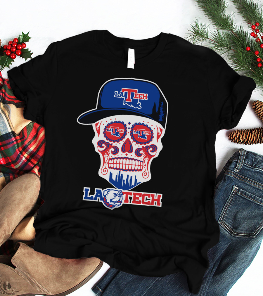 La Tech Bulldogs Skull In Hat Fun T-Shirt