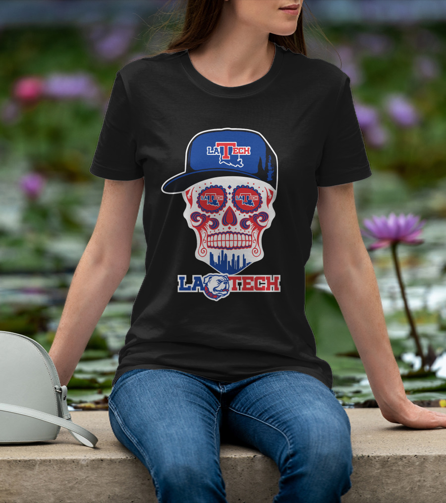 La Tech Bulldogs Skull In Hat Fun T-Shirt