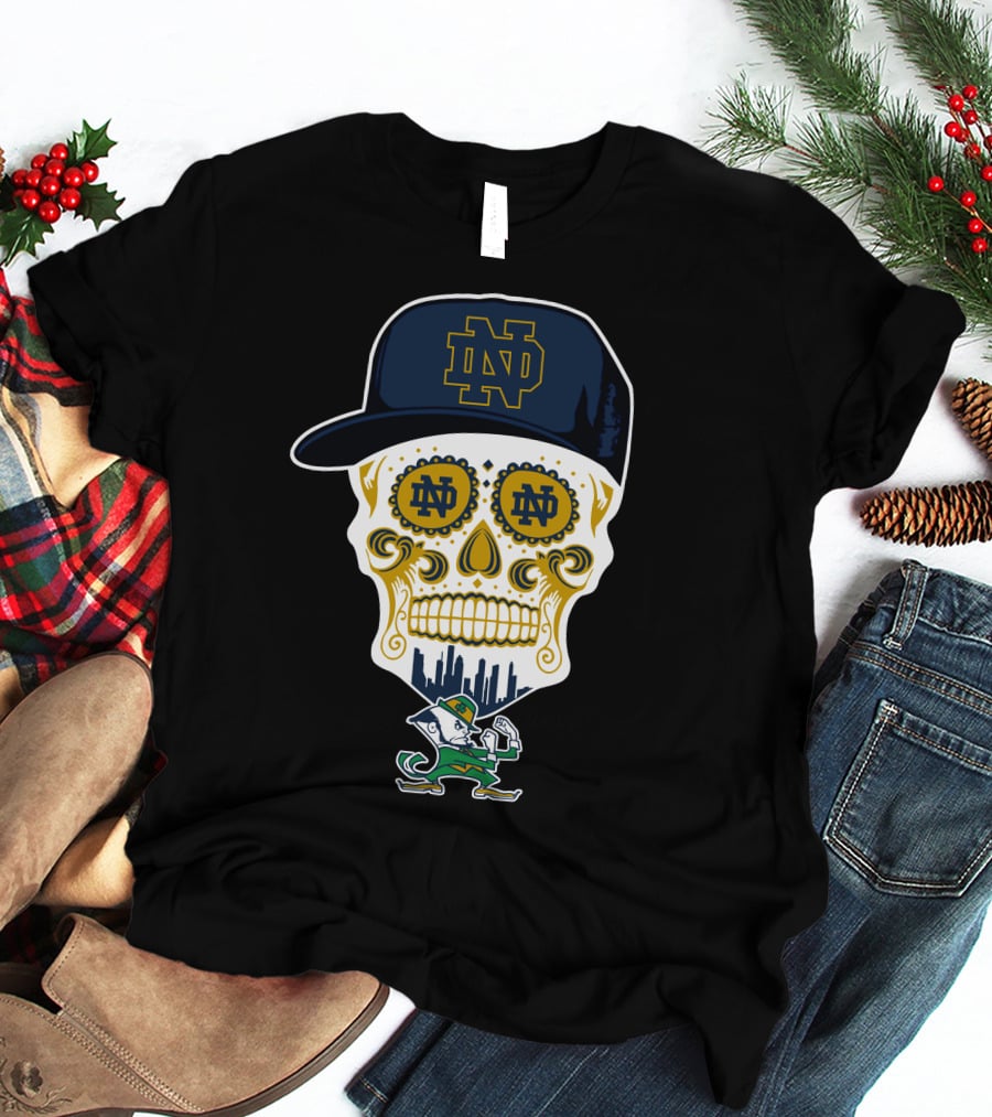 Notre Dame Fighting Irish Skull Nd Hat Iconic Symbol T-Shirt