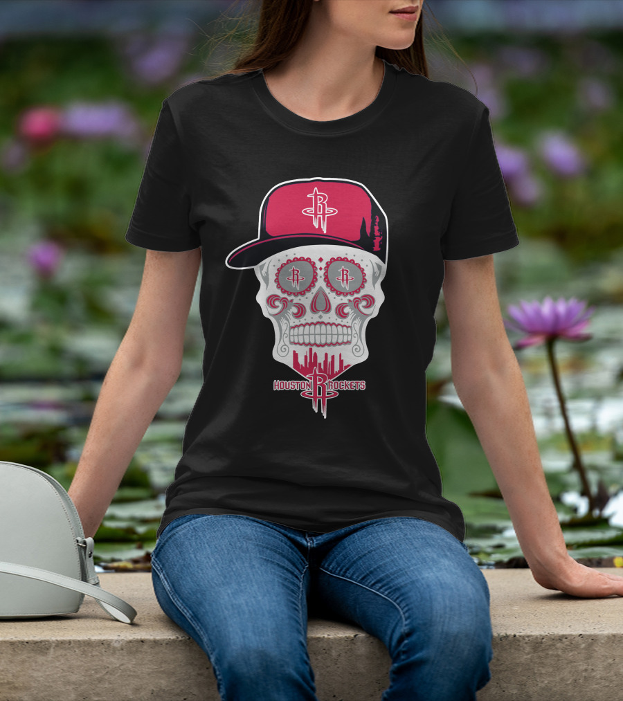 Houston Rockets Skull Cap T-Shirt