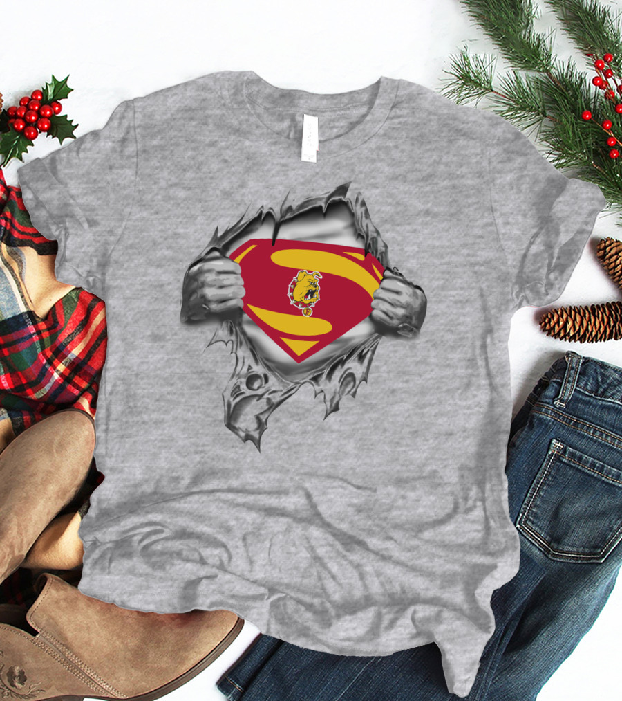 Ferris State Bulldogs Superman Logo Burst T-Shirt