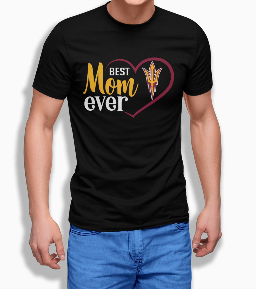 Arizona State Sun Devils Best Mom Ever Heart T-Shirt