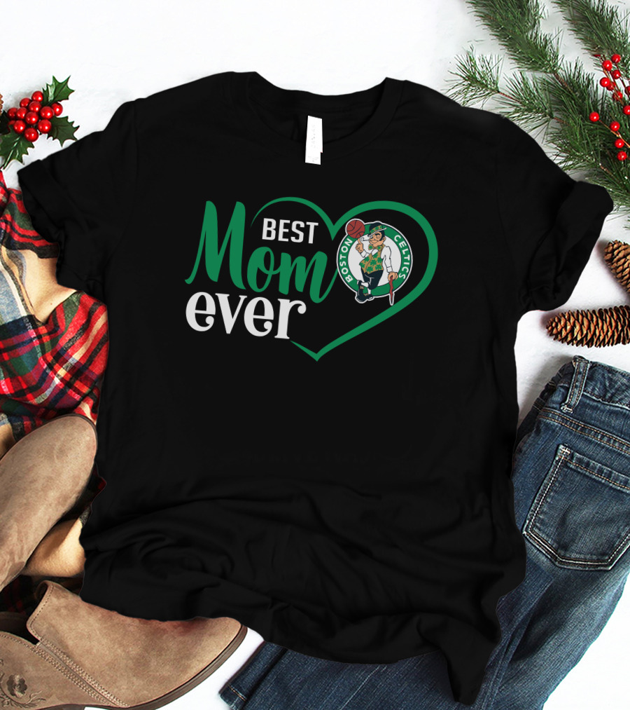 Best Mom Ever Boston Celtics Heart T-Shirt