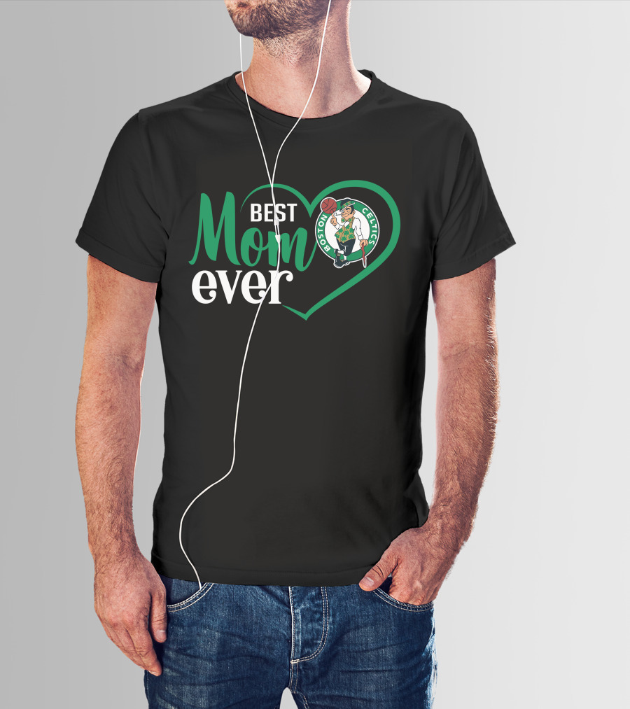 Best Mom Ever Boston Celtics Heart T-Shirt