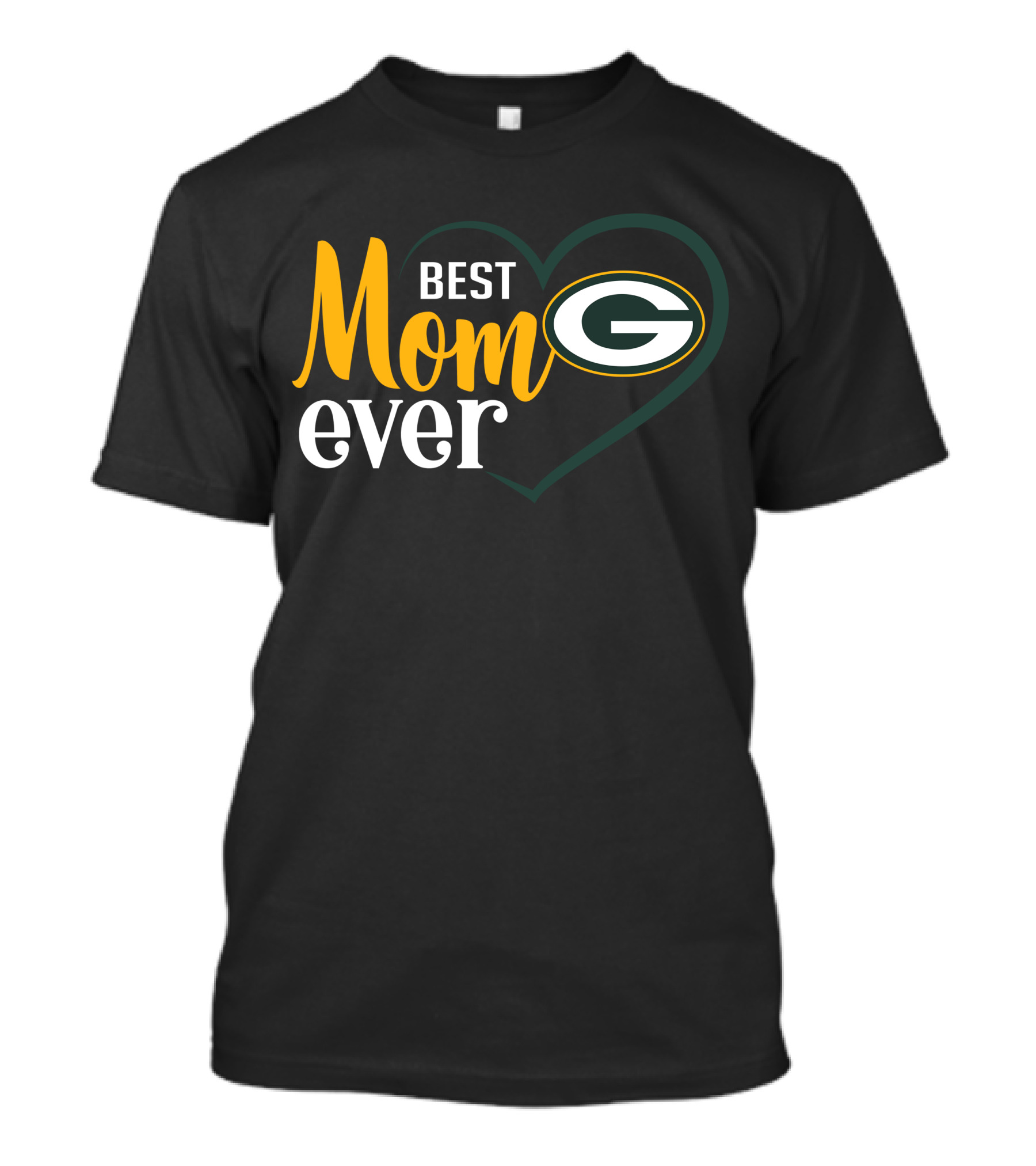 Green Bay Packers Best Mom Ever Heart T-Shirt