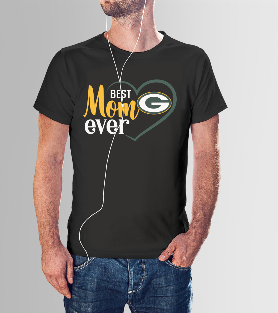Green Bay Packers Best Mom Ever Heart T-Shirt