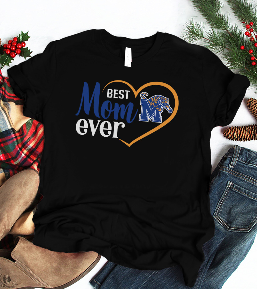 Memphis Tigers Best Mom Ever Heart T-Shirt