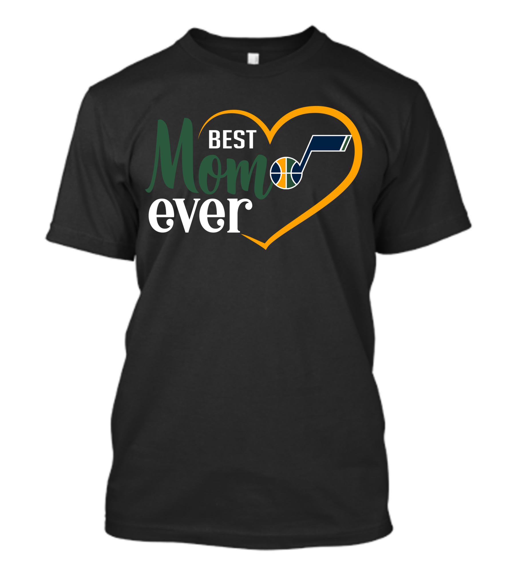 Utah Jazz Best Mom Ever Heart T-Shirt