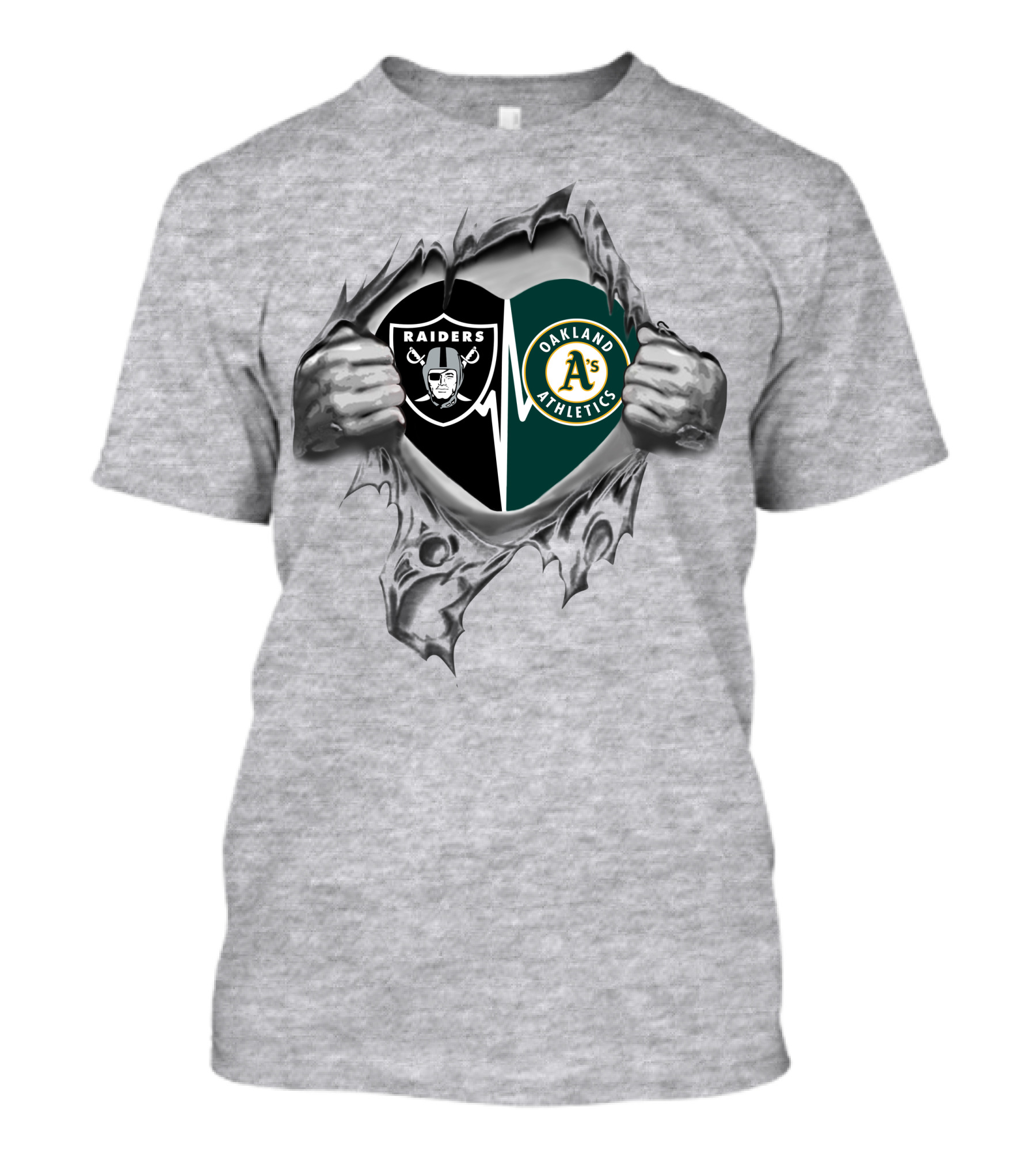 Oakland Athletics Raiders Logos It's In My Heart T-Shirt