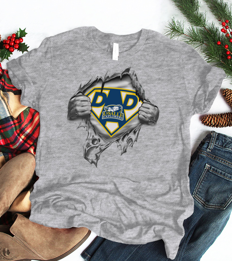 La Salle Explorers Dad Superhero '89 Style T-Shirt