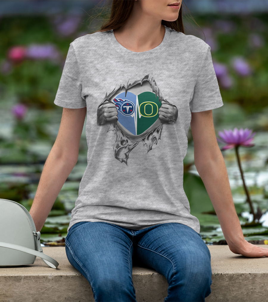 Titans Oregon Ducks Heart T-Shirt