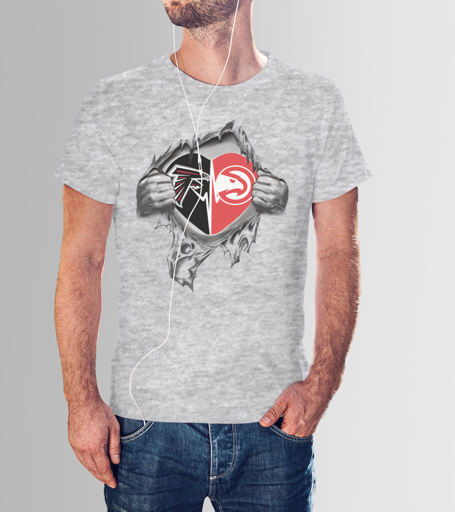 Atlanta Falcons And Hawks Heart It's In My Heart T-Shirt