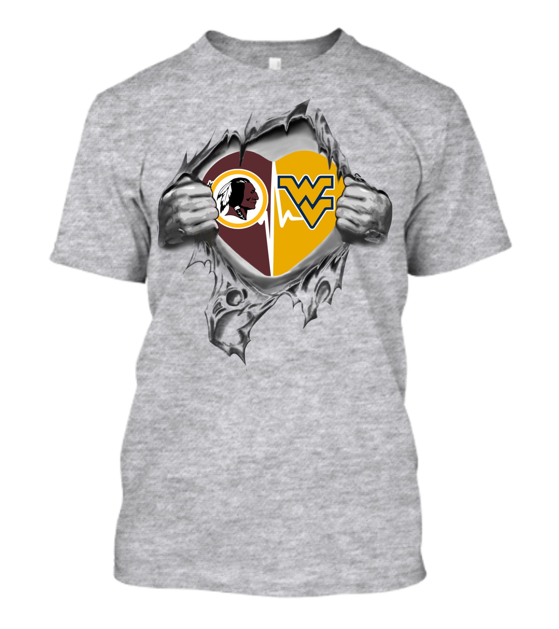 Redskins West Virginia Mountaineers Heart T-Shirt
