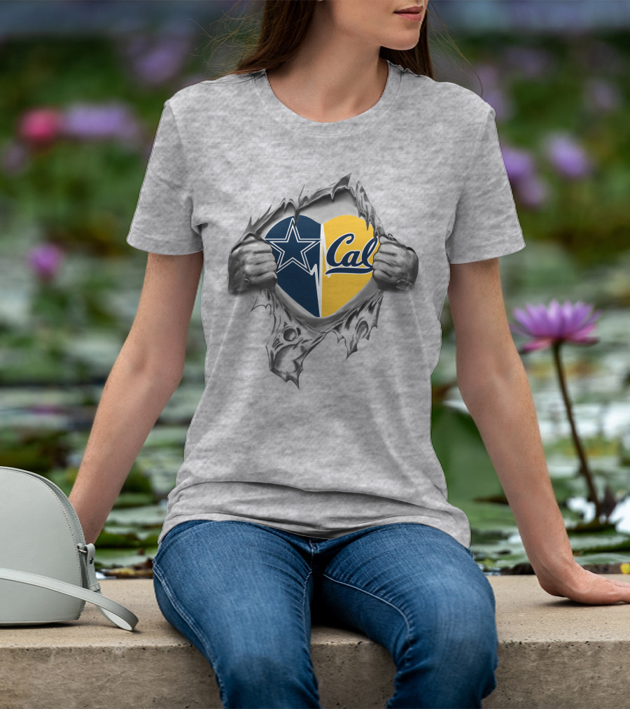 Cowboys Cal Bears Heart Logo Fusion T-Shirt