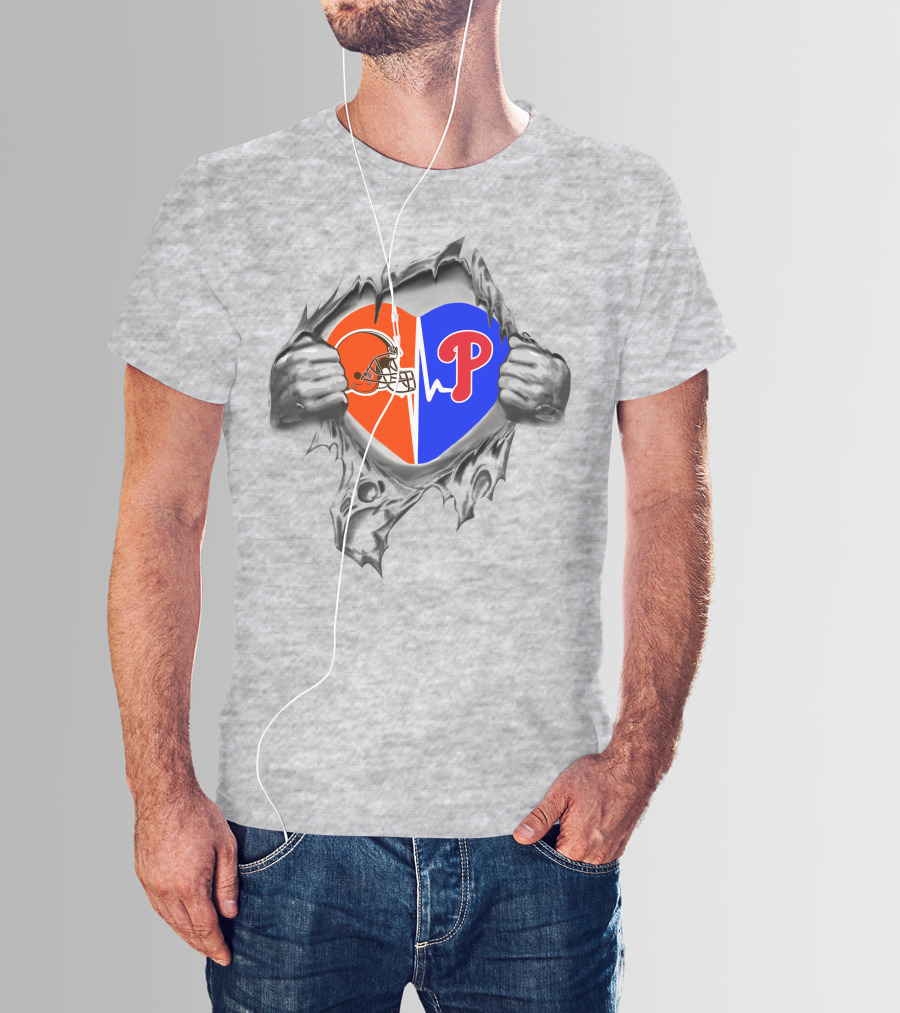 Browns Philadelphia Phillies Heart T-Shirt