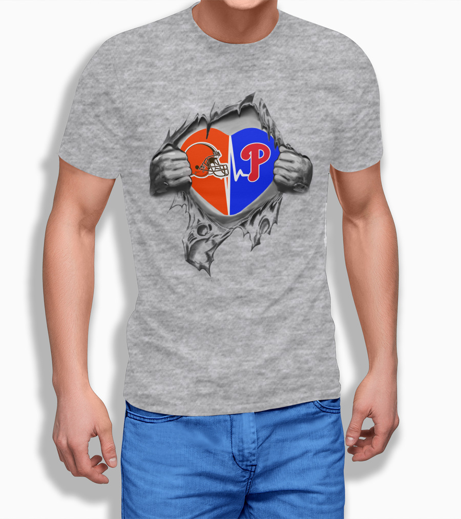 Browns Philadelphia Phillies Heart T-Shirt