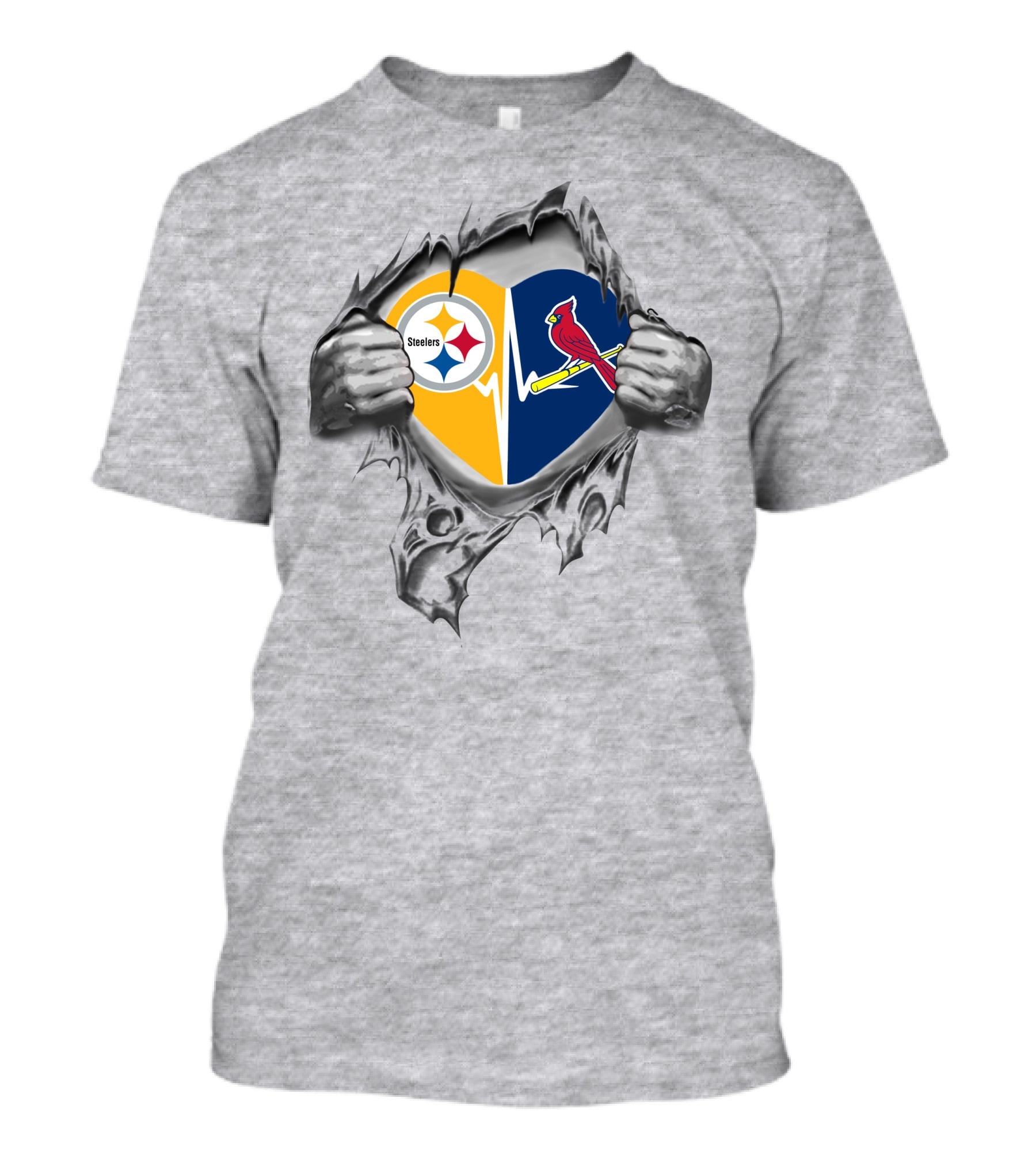 Steelers St Louis Cardinals Heartbeat Emblem T-Shirt