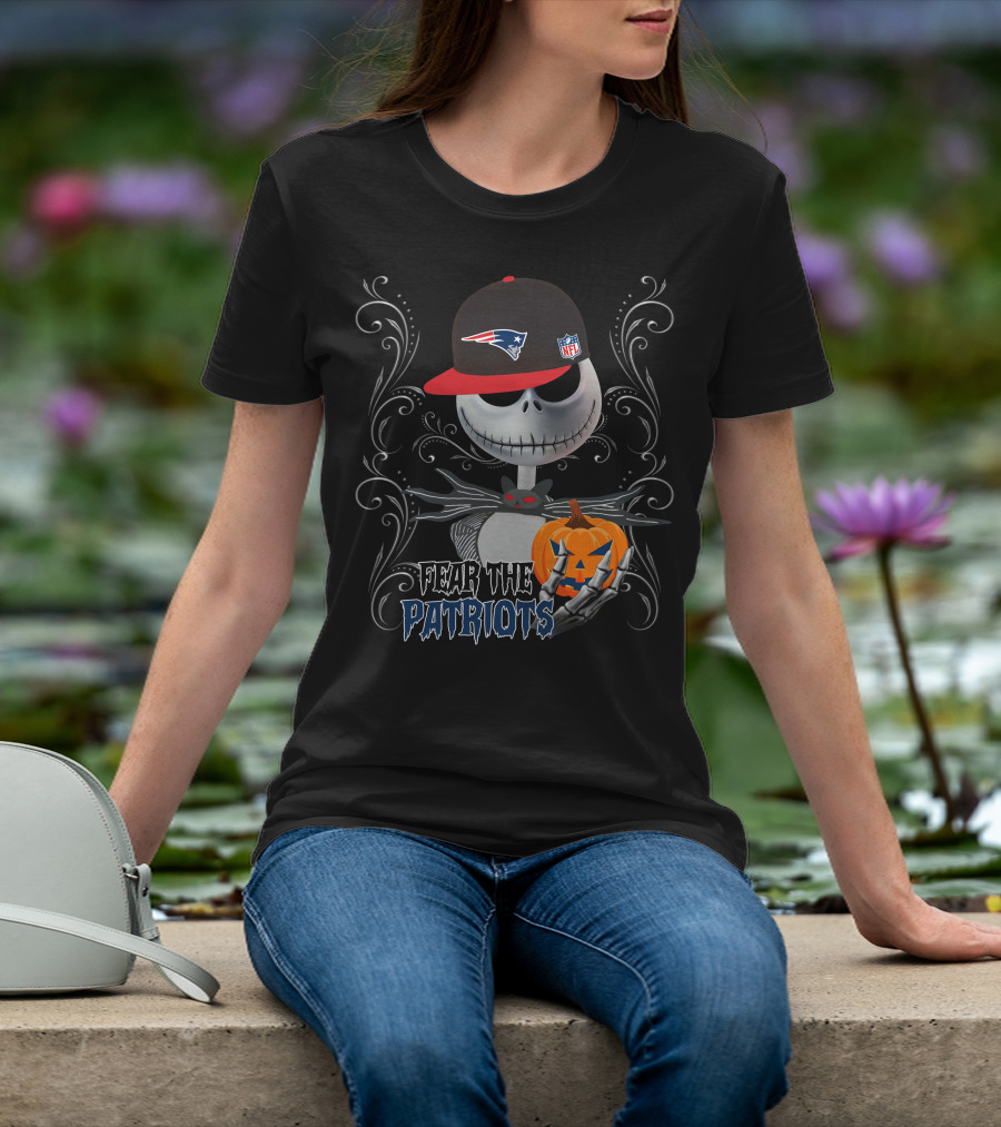 Fear The Patriots NFL Halloween Skeleton Pumpkin T-Shirt