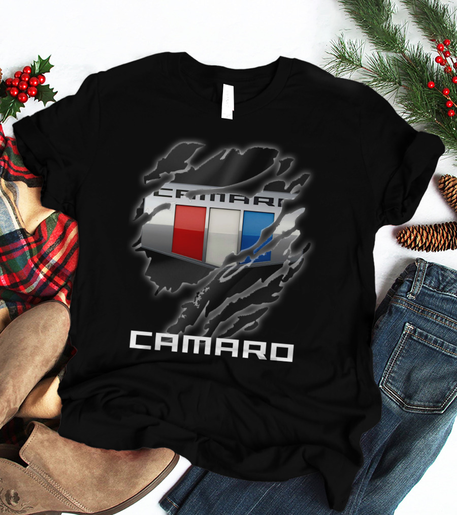 Camaro Tricolor Badge With Claw Marks T-Shirt