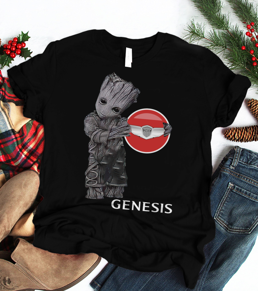 Genesis Baby Groot Holding Badge T-Shirt