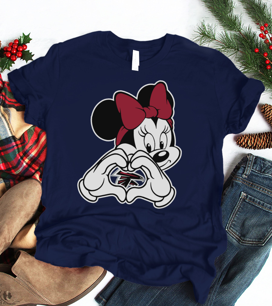 Minnie Heart Hands Atlanta Falcons T-Shirt