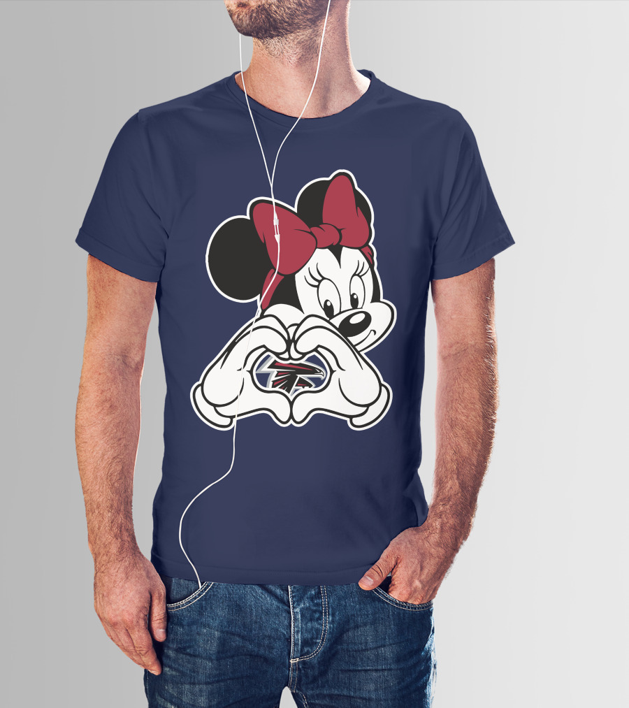 Minnie Heart Hands Atlanta Falcons T-Shirt