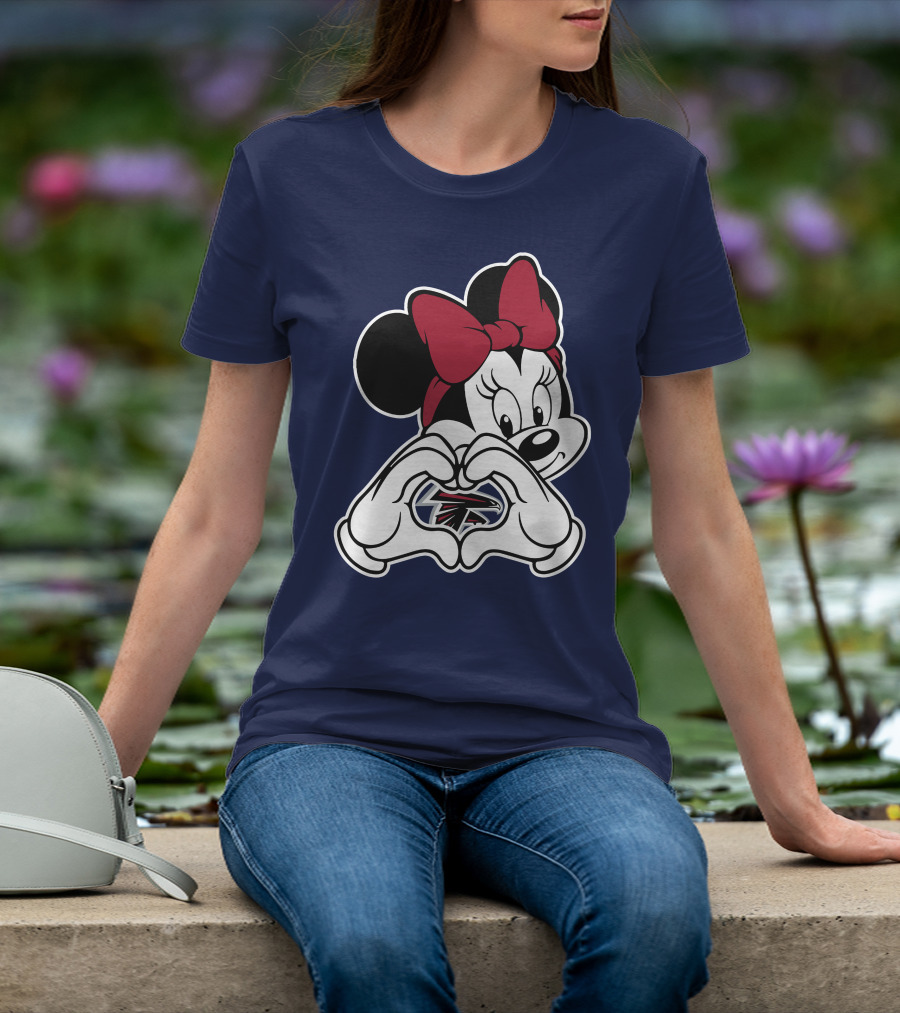 Minnie Heart Hands Atlanta Falcons T-Shirt