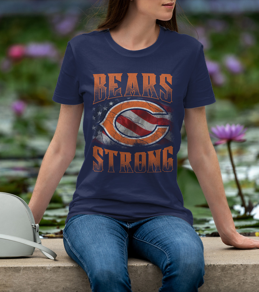 Bears Strong American Flag Chicago Bears T-Shirt