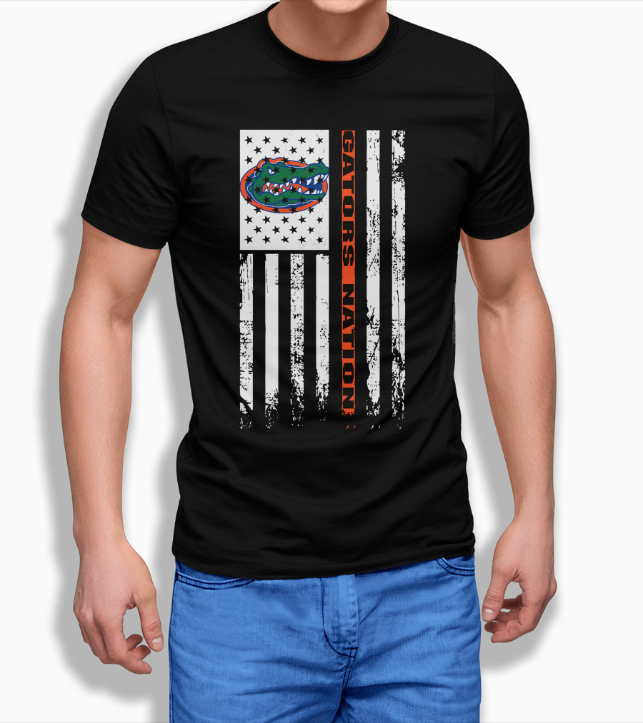 Gators Nation Florida Gators American Flag T-Shirt