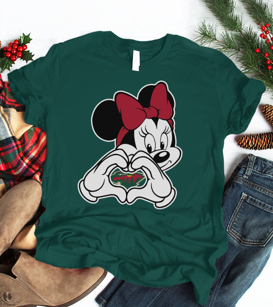 Minnie Heart Minnesota Wild Logo T-Shirt