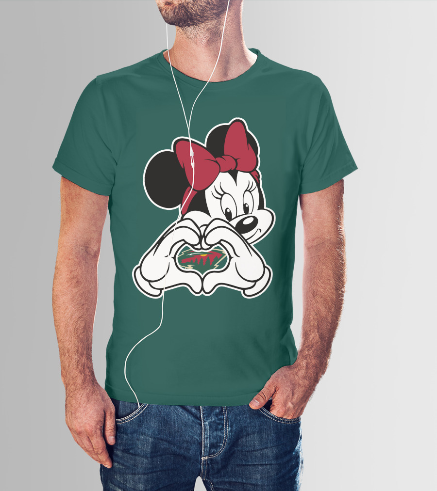 Minnie Heart Minnesota Wild Logo T-Shirt