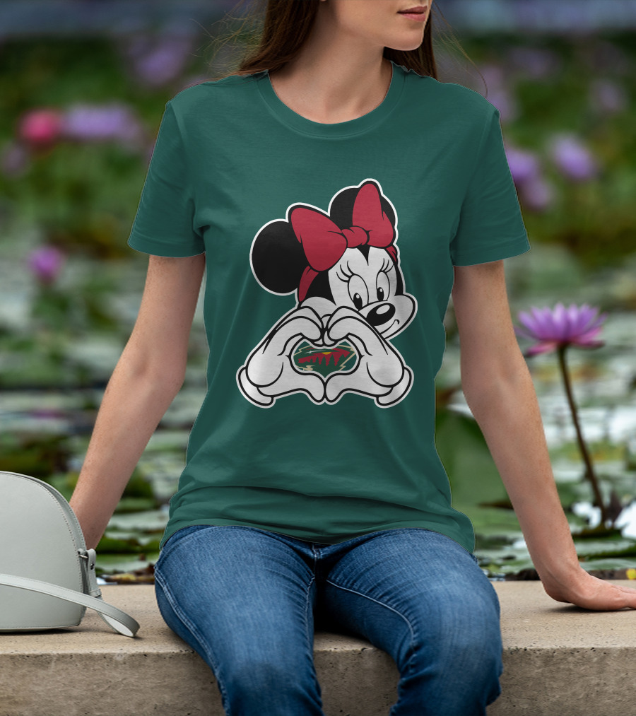 Minnie Heart Minnesota Wild Logo T-Shirt