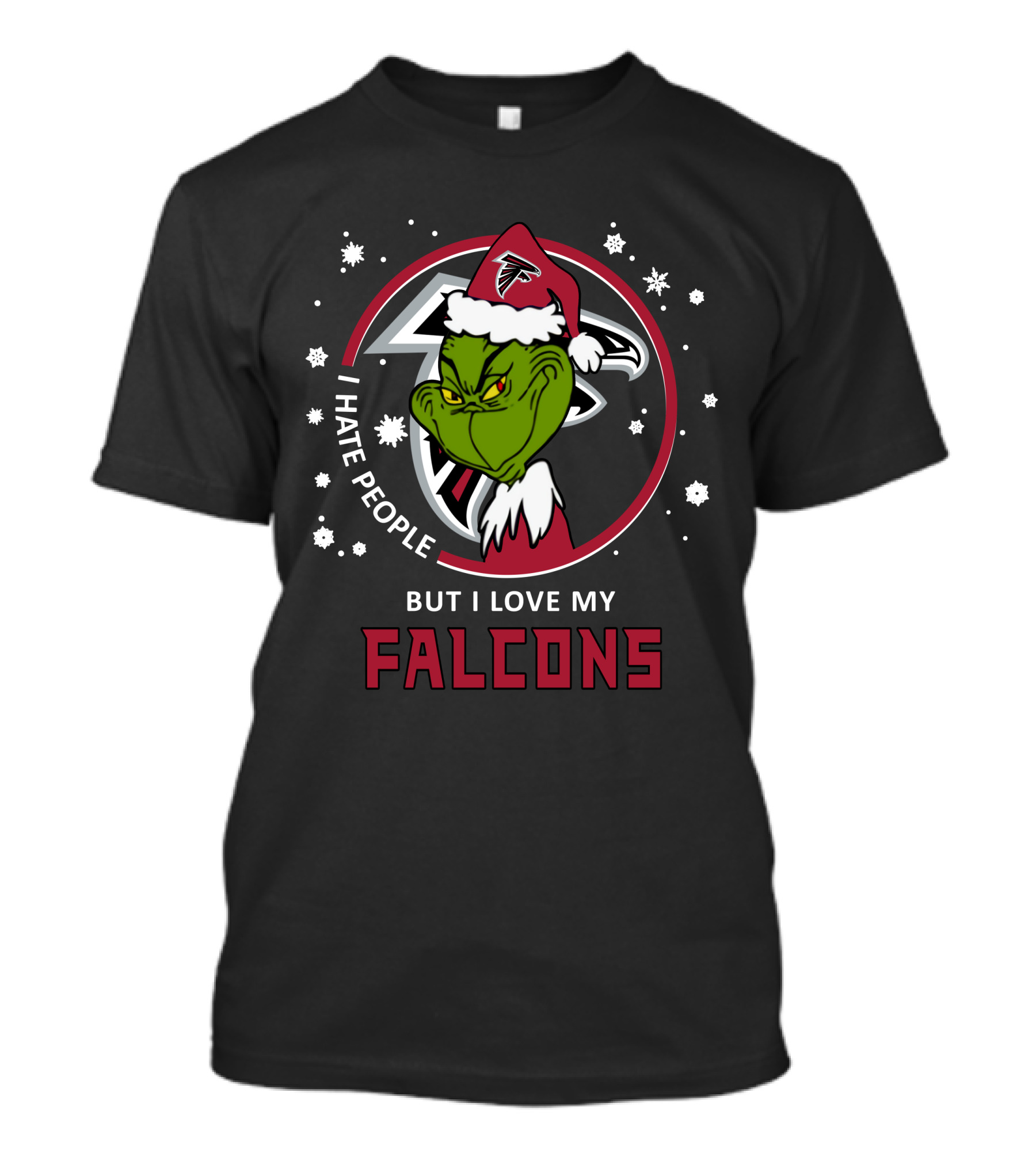 I Hate People But I Love My Atlanta Falcons Grinch Holiday T-Shirt