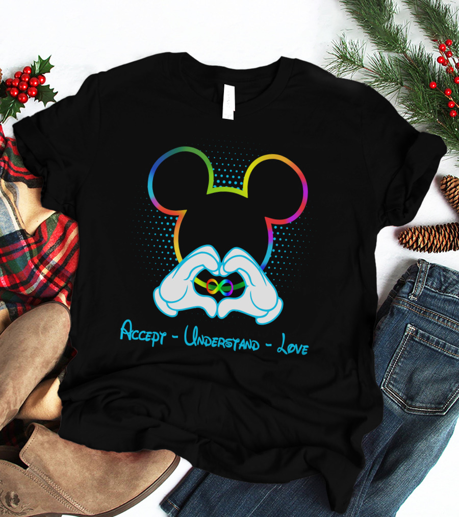 Accept Understand Love Mickey Autism Infinity T-Shirt