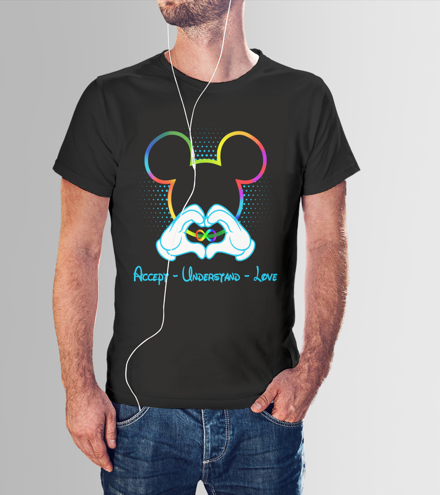 Accept Understand Love Mickey Autism Infinity T-Shirt