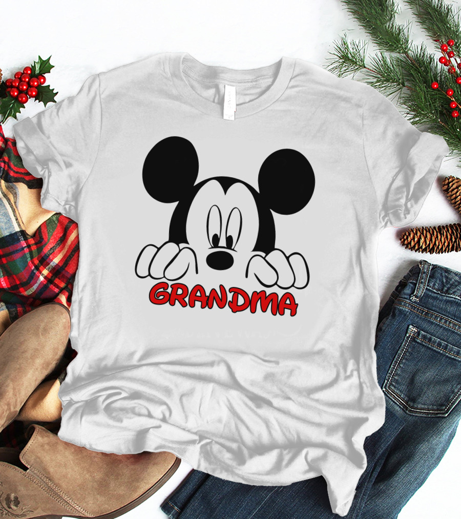 Mickey Mouse Grandma Peeking T-Shirt
