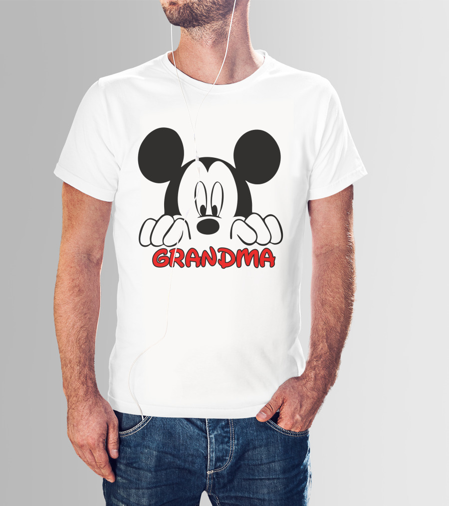 Mickey Mouse Grandma Peeking T-Shirt
