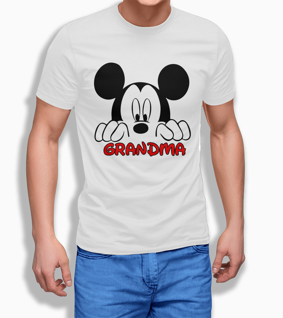 Mickey Mouse Grandma Peeking T-Shirt