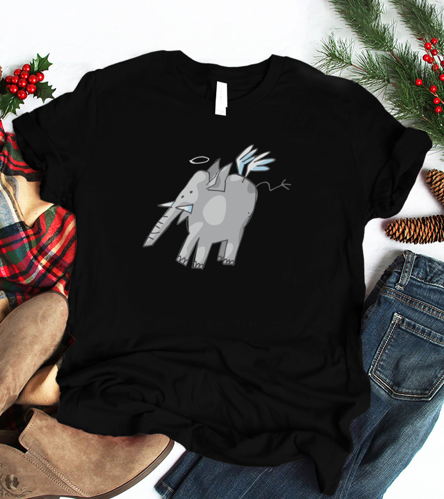 Angelphant 4047 Wings And Halo Elephant T-Shirt