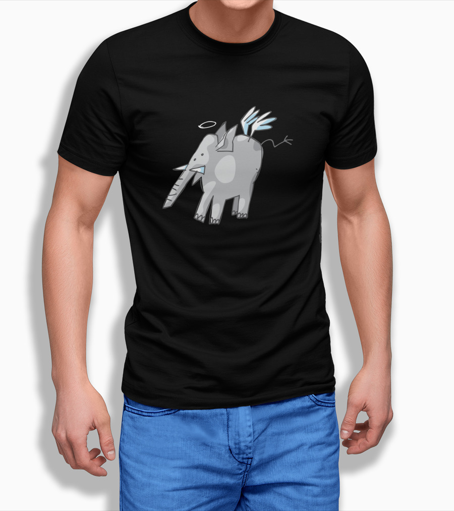 Angelphant 4047 Wings And Halo Elephant T-Shirt