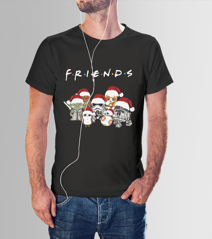 FRIENDS Starwars Characters Santa Hats T-Shirt