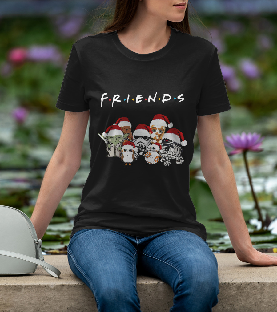 FRIENDS Starwars Characters Santa Hats T-Shirt