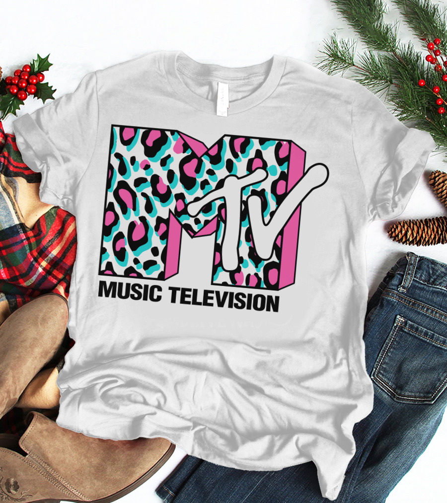 MTV Music Television Leopard Print 90s T-Shirt