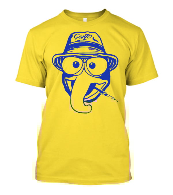 Gonzo Hunter S. Thompson Blue Art With Hat And Cigarette T-Shirt